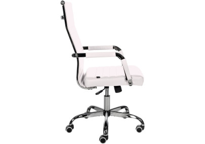 Silla De Oficina Amadora en polipiel o tela Blanco,Simil cuero