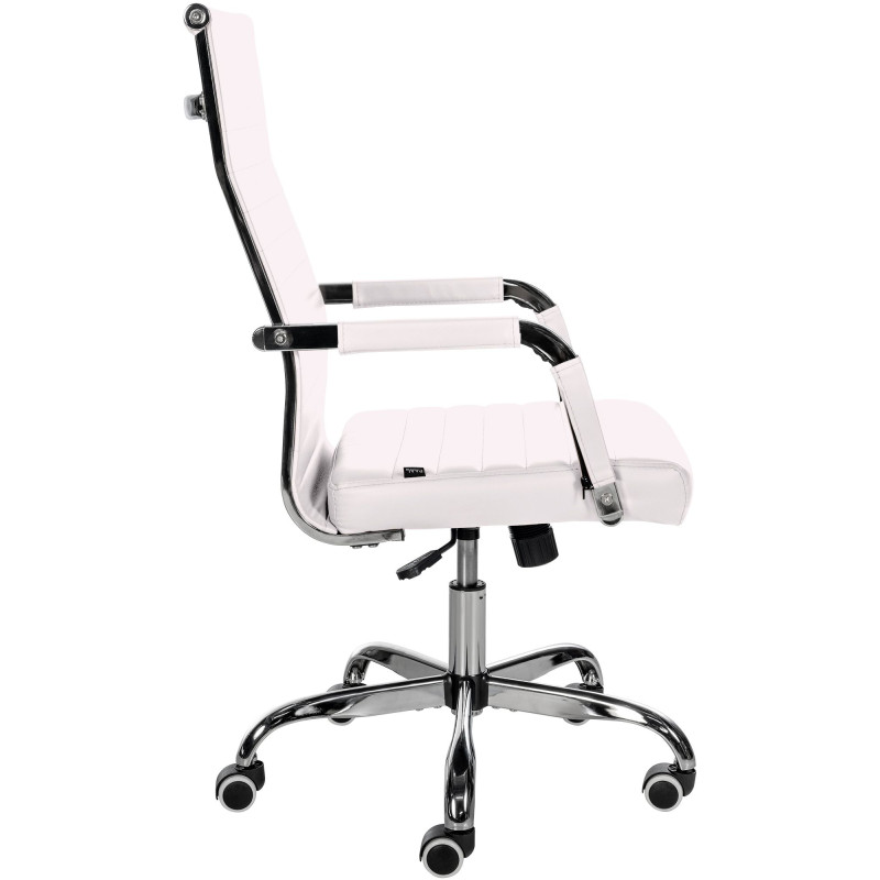 Fauteuil de bureau Amadora, similicuir, blanc