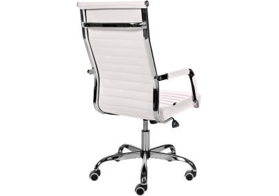 Fauteuil de bureau Amadora, similicuir, blanc