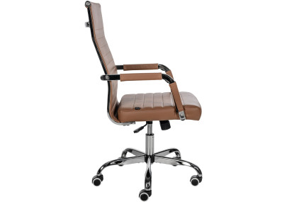 Chaise de bureau Amadora, similicuir, marron clair