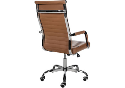 Chaise de bureau Amadora, similicuir, marron clair