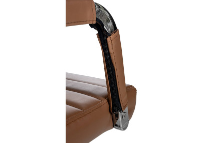 Chaise de bureau Amadora, similicuir, marron clair