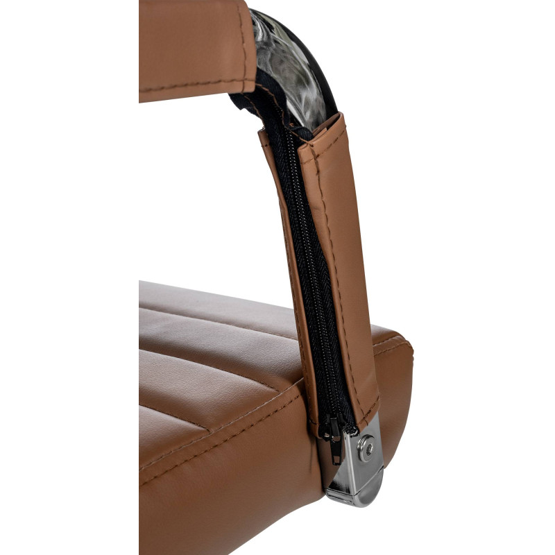 Chaise de bureau Amadora, similicuir, marron clair