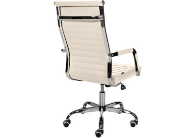 Silla De Oficina Amadora en polipiel o tela Crema,Simil cuero