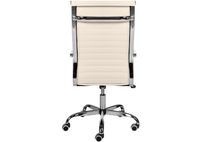 Silla De Oficina Amadora en polipiel o tela Crema,Simil cuero