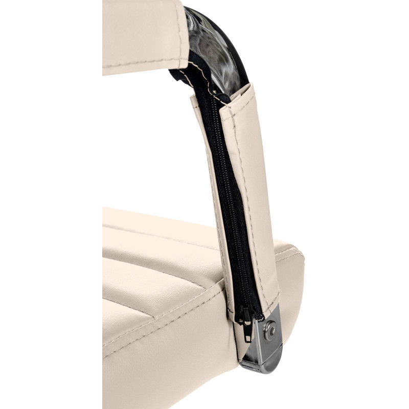 Chaise de bureau Amadora, similicuir, crème