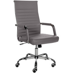 Fauteuil de bureau Amadora en similicuir gris