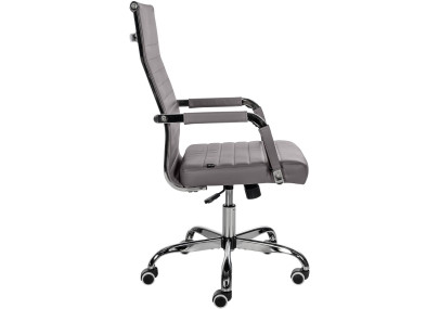 Silla De Oficina Amadora en polipiel o tela Gris,Simil cuero