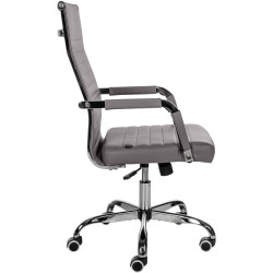 Fauteuil de bureau Amadora en similicuir gris