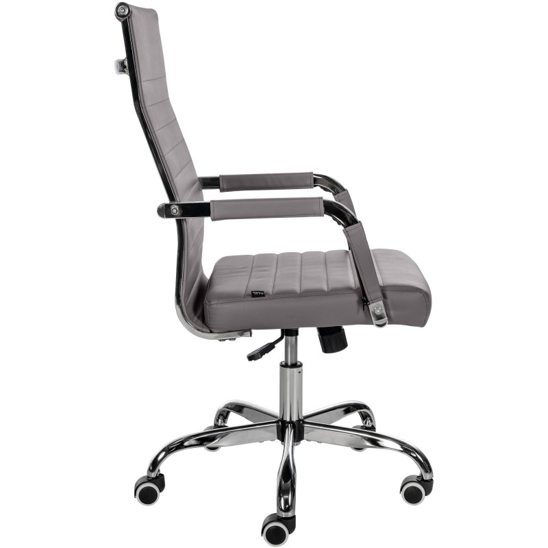 Fauteuil de bureau Amadora en similicuir gris