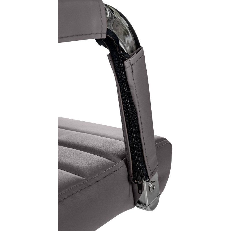 Fauteuil de bureau Amadora en similicuir gris