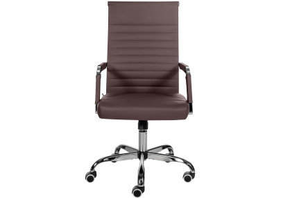 Chaise de bureau Amadora, similicuir, marron