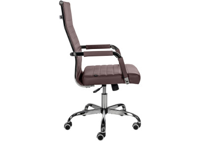 Chaise de bureau Amadora, similicuir, marron