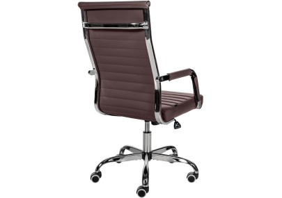 Chaise de bureau Amadora, similicuir, marron