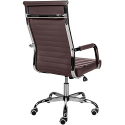 Chaise de bureau Amadora, similicuir, marron