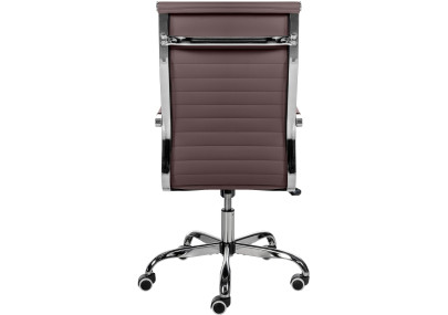 Chaise de bureau Amadora, similicuir, marron