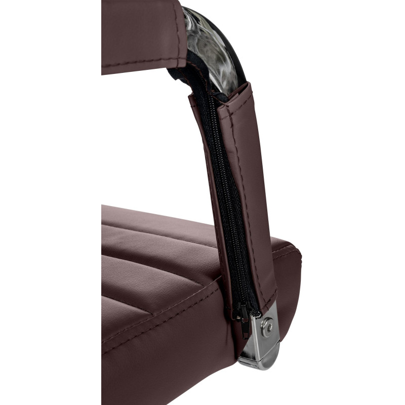 Chaise de bureau Amadora, similicuir, marron