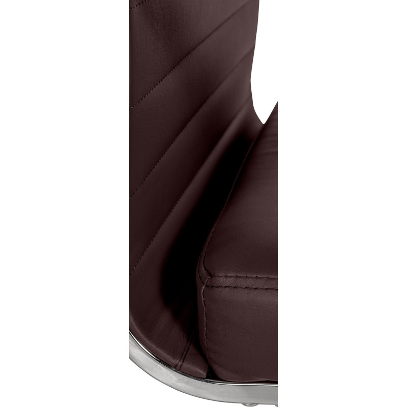 Chaise de bureau Amadora, similicuir, marron