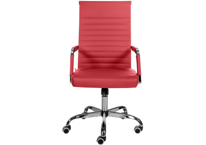 Chaise de bureau Amadora, similicuir, rouge