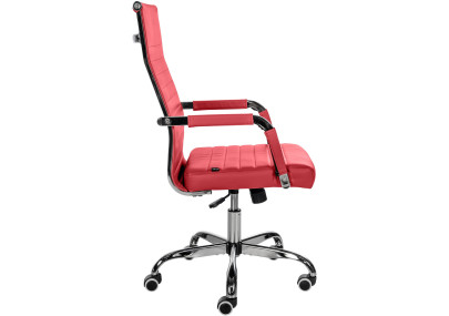 Silla De Oficina Amadora en polipiel o tela Rojo,Simil cuero