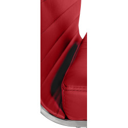 Chaise de bureau Amadora, similicuir, rouge