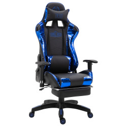 Sedia gaming ufficio Turbo Nero/blu,Finta pelle (metallizzata)