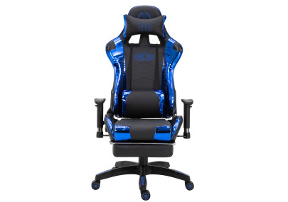 Silla Gaming Turbo Negro/azul,Simil cuero (metálico)
