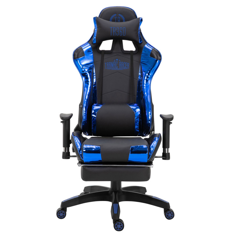 Silla Gaming Turbo Negro/azul,Simil cuero (metálico)
