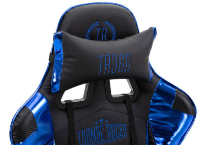 Silla Gaming Turbo Negro/azul,Simil cuero (metálico)
