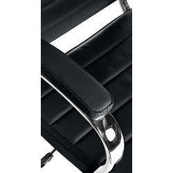 Silla de oficina Mollis de cuero auténtico Negro