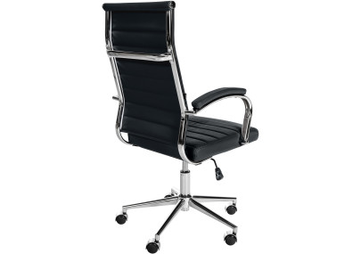 Silla de oficina Mollis de cuero auténtico Negro