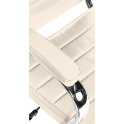 Fauteuil de bureau Mollis en cuir véritable crème