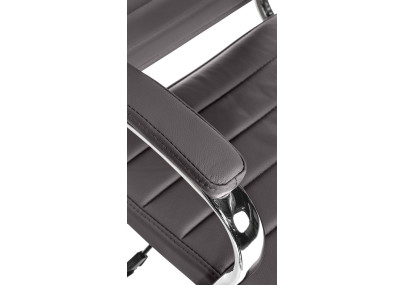 Fauteuil de bureau Mollis en cuir v?ritable gris