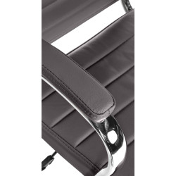 Fauteuil de bureau Mollis en cuir véritable gris