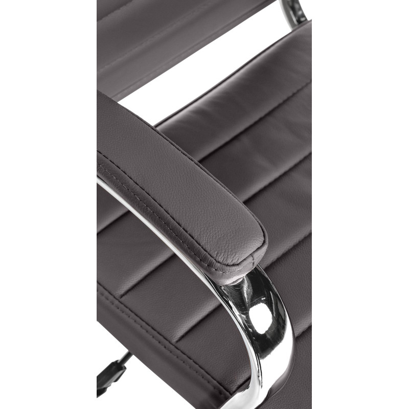 Fauteuil de bureau Mollis en cuir véritable gris