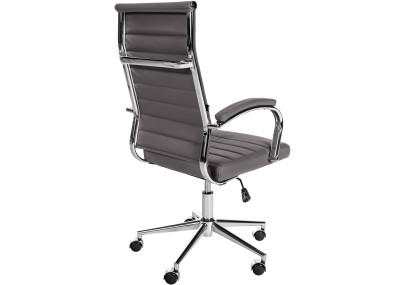 Fauteuil de bureau Mollis en cuir véritable gris