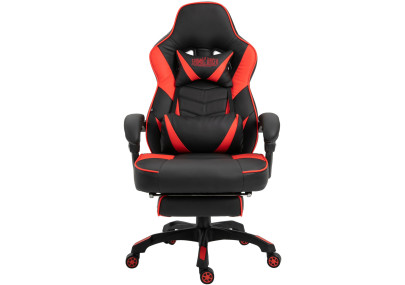 Silla Gaming Tilos En Simil Cuero Negro/rojo