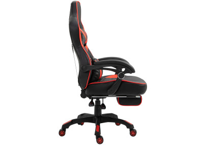 Chaise de bureau Tilos, similicuir, noir/rouge