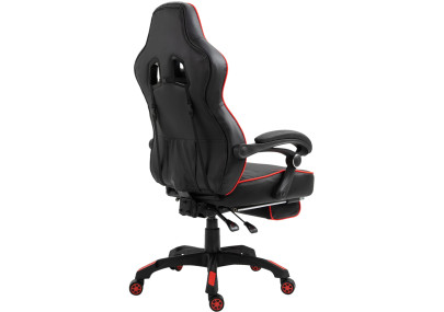 Chaise de bureau Tilos, similicuir, noir/rouge