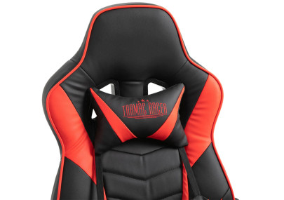 Silla Gaming Tilos En Simil Cuero Negro/rojo