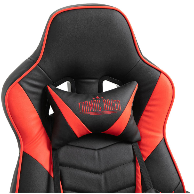 Poltrona gaming Tilos in similpelle nero/rosso
