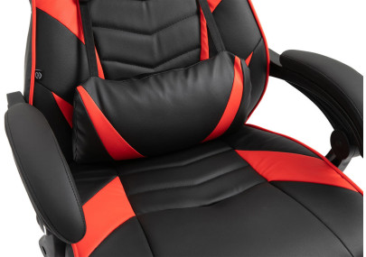 Silla Gaming Tilos En Simil Cuero Negro/rojo