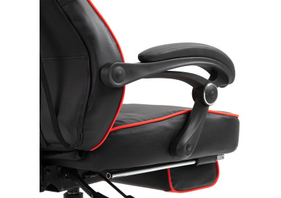 Chaise de bureau Tilos, similicuir, noir/rouge