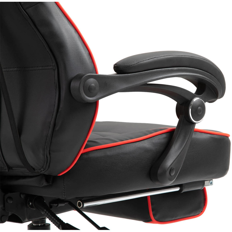 Poltrona gaming Tilos in similpelle nero/rosso