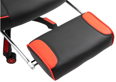 Chaise de bureau Tilos, similicuir, noir/rouge