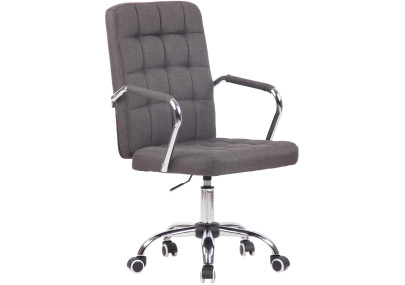 Chaise de bureau Terni, tissu gris foncé