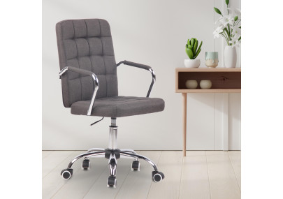 Chaise de bureau Terni, tissu gris fonc?