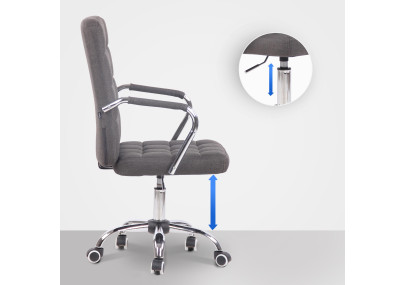 Chaise de bureau Terni, tissu gris fonc?