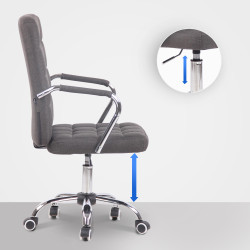 Chaise de bureau Terni, tissu gris foncé