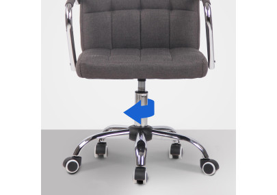 Chaise de bureau Terni, tissu gris fonc?